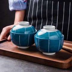 【伯利好】JS-F039-42 陶瓷汤盅带盖日式炖罐炖盅燕窝补品甜品小盅家用饭店餐厅盛汤汤碗