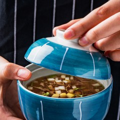 【伯利好】JS-F039-42 陶瓷汤盅带盖日式炖罐炖盅燕窝补品甜品小盅家用饭店餐厅盛汤汤碗