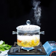 【伯利好】JC-F039-68 耐高温 家用 透明 玻璃锅 汤锅 可明火小号炖锅 玻璃汤煲泡面锅