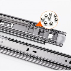 【伯利好】JC-M027-CB-DG305 抽屉三节轨阻尼缓冲轨道 滑道 电脑桌 键盘 托架 静音导轨 橱柜滑轨