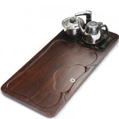 【伯利好】JS-F050-SXHF95-108 整套茶具套装家用 德化陶瓷 冰裂茶杯 四合一电热炉 简约功夫实木茶盘