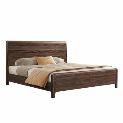 中式套餐1 两室两厅家具套餐17件套 黑胡桃中式客厅直排沙发 卧室2床+4床头柜 妆台 衣柜 餐厅1桌4椅