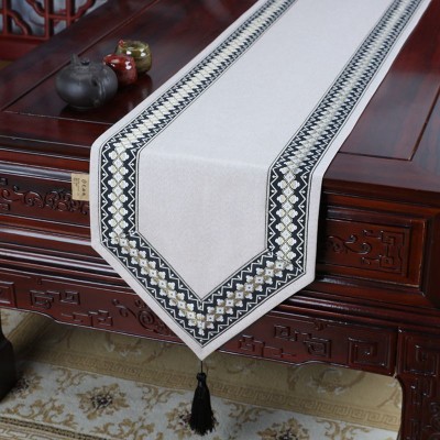 275桌旗 防水桌旗禅意茶席桌布茶几布床旗柜旗茶桌垫布长餐桌布